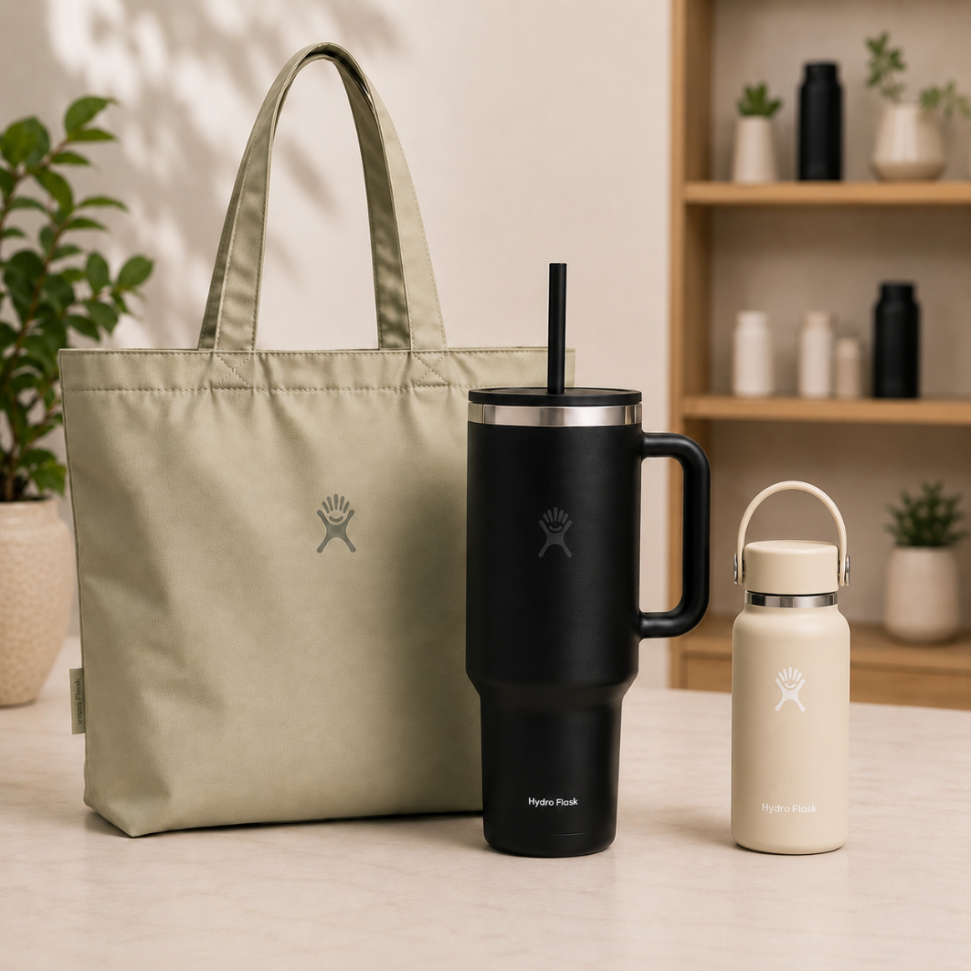 Curated gift bar with premium branded products for event attendees